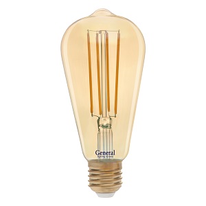 фото Лампа светодиодная GLS Филамент GLDEN-ST64S-DEM-13-230-E27-2700, 686900,К, золотая 