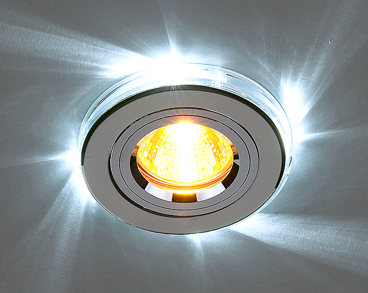 фото Точечный светильник со светодиодной подсветкой. 2060/2 SL/LED/WH (хром / белый) 