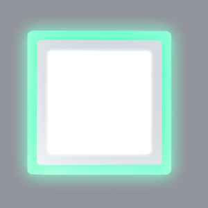 фото Светодиодный светильник LPL 12+4 W, d 185, 4000K+GR, квадрат, зеленый 