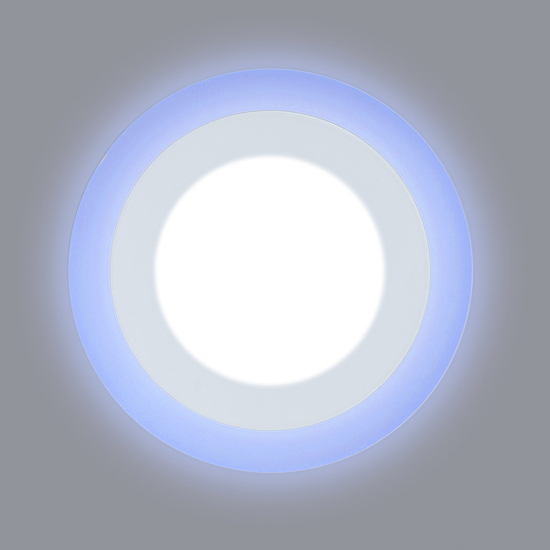 фото Светодиодный светильник LPL 12+4 W, d 185, 4000K+BU, синий, круг 