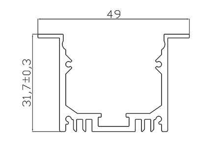 фото Профиль врезной алюминиевый LC-LPV-3250-2 Anod 