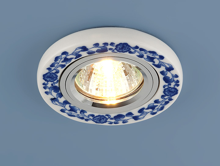 фото Керамический светильник 9035 керамика бело-голубой (WH/BL) 