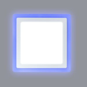 фото Светодиодный светильник LPL 12+4 W, d 185, 4000K+BU, квадрат, синий 
