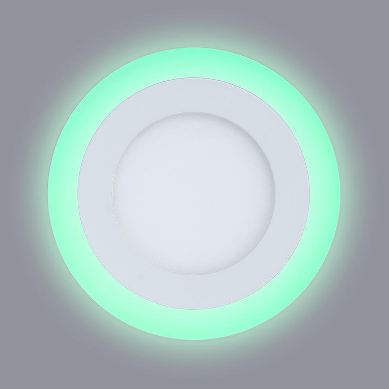 фото Светодиодный светильник LPL 12+4 W, d 185, 4000K+GR, зеленый, круг 