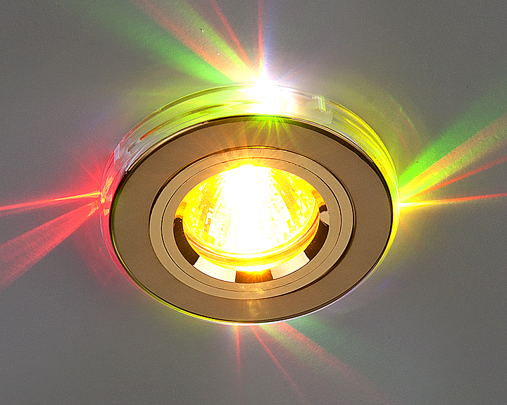 фото Точечный светильник со светодиодами 2060/2 GD/7-LED (золото / мультиколор) 